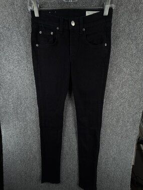 Rag Bone Jeans Size 24 Black Denim Stretch Skinny Casual Women Adult